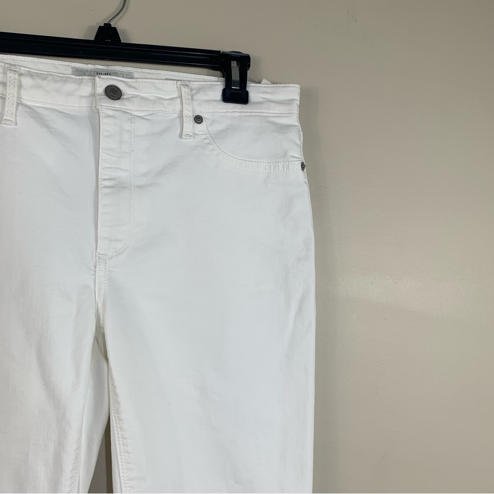 Lucky Brand White Ava Skinny Mid rise Denim Ankle Raw Hem  Jeans-Size 12/31 - Picture 3 of 15